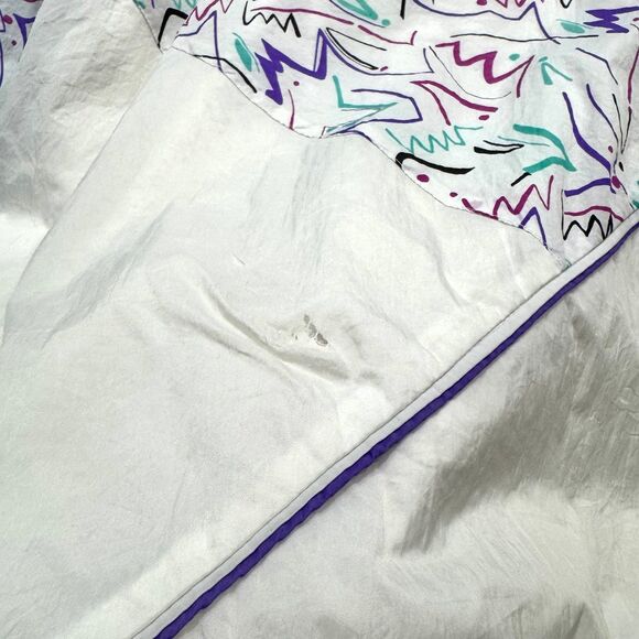 Vintage 80s Retro Jazz Design Parka Jacket Size 2X Womens Baggy Oversize - Picture 7 of 8